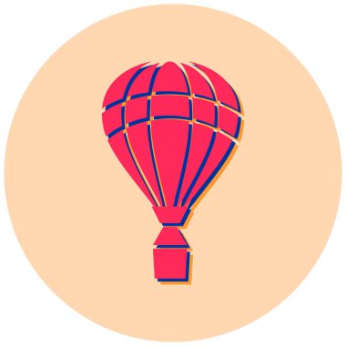 Sıcak hava balonu simgesi düz stil.