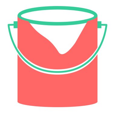 Boya kovası ikonu. Web için temizlik ekipmanı vektör simgelerinin basit çizimi