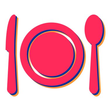 kaşık ve çatal simgesi vektör illüstrasyon grafik tasarımı