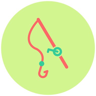 Balıkçı oltası simgesinin vektör çizimi