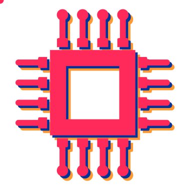 Bir çip simgesinin vektör çizimi