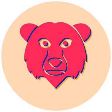 Aslan yüz vektör simgesi