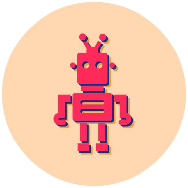 robot. Web simgesi basit illüstrasyon