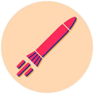 Roket. Web simgesi basit illüstrasyon