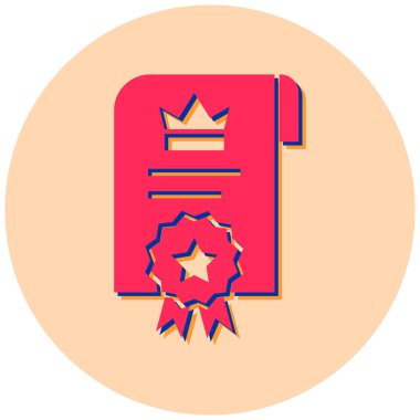 Sertifika. Web simgesi basit illüstrasyon