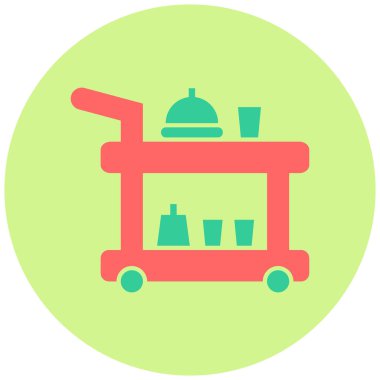 Yemek vagonu. Web simgesi basit illüstrasyon