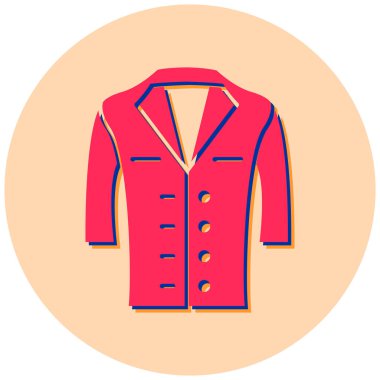 Palto düz simgesinin vektör illüstrasyonu