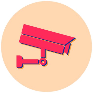 Güvenlik kamerası simgesi, vektör illüstrasyonu