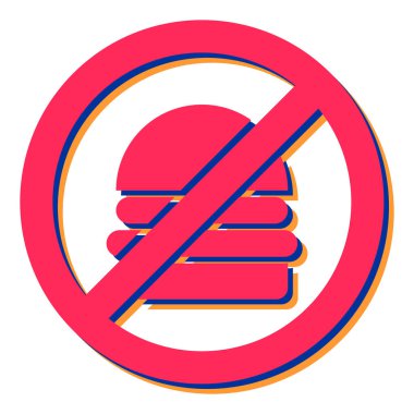 Yemek işareti yok. Vektör illüstrasyonu