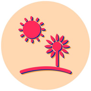 Güneş. Web simgesi basit illüstrasyon