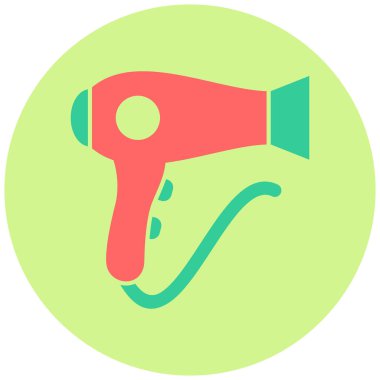 Saç kurutma makinesi. Web simgesi basit tasarım