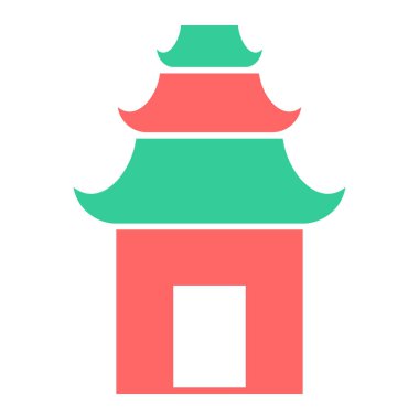 Bir bina simgesinin vektör illüstrasyonu