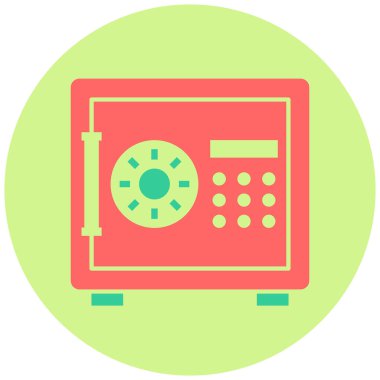 Güvenli kutu simgesi, vektör illüstrasyonu basit tasarım 