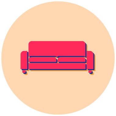 Kanepe. Web simgesi basit illüstrasyon