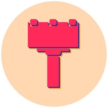 Düz boya fırçası simgesi, vektör illüstrasyonu