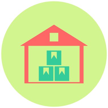 Depo. Web simgesi basit illüstrasyon