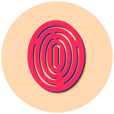 parmak izi vektör simgesi. Düz çizim. 10 saniye.