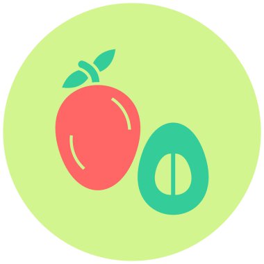 Sapodilla. Web simgesi basit illüstrasyon