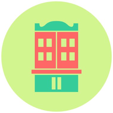 Otel binası. Web simgesi basit illüstrasyon