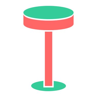 Bar koltuğu ikonu. Golf koltuğu vektör çiziminin izometriği