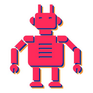 Robot simgesi. Web için robot vektör simgelerinin düz çizimi