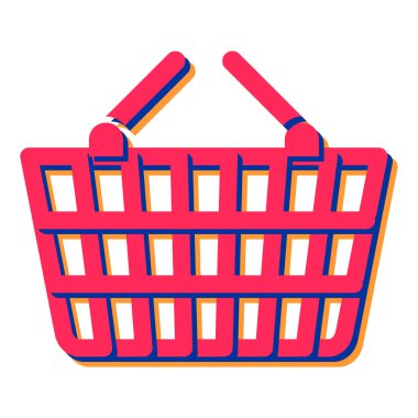 Alışveriş sepeti ikonu. Beyaz arkaplanda izole edilmiş web tasarımı için süpermarket arabası vektör simgelerinin basit çizimi