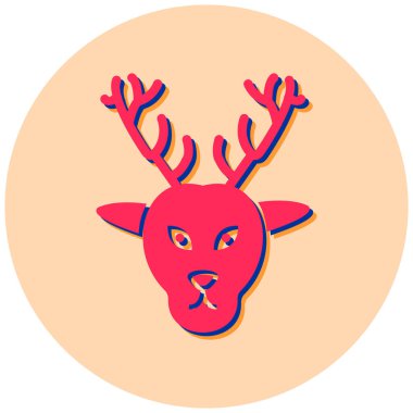 Ren geyiği. Web simgesi basit illüstrasyon