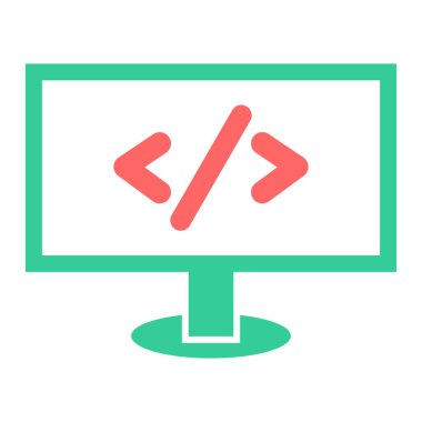 Kodlama. Web simgesi basit illüstrasyon