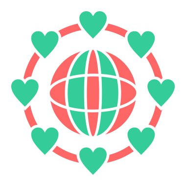 Kalp. Web simgesi vektör illüstrasyonu