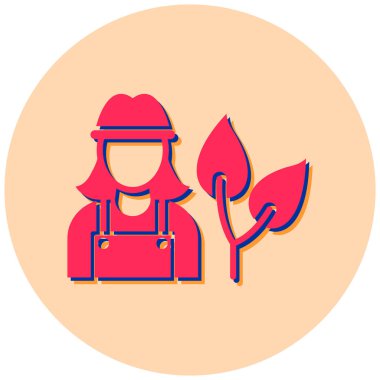 Kürekli bahçıvan, vektör illüstrasyonu