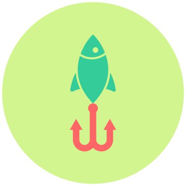 Balıkçılık Balık Ağı simgesi basit bir resimleme