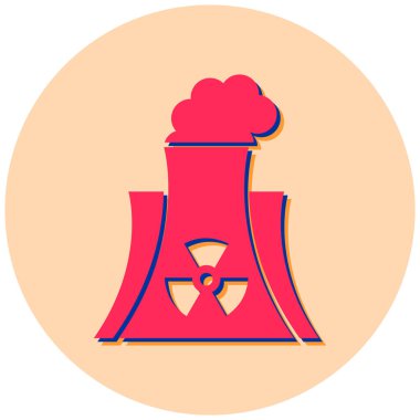 Nükleer güç bitki vektör simgesi