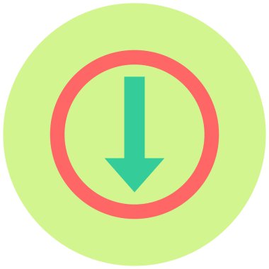 Aşağı ok. Basit resimleme