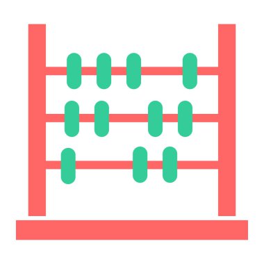 abaküs düz simgesi, vektör illüstrasyonu