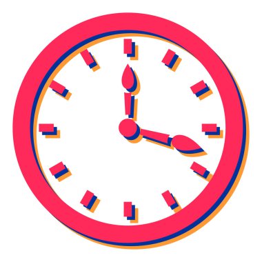 Saat simgesi. düz dizayn. vektör illüstrasyonu.