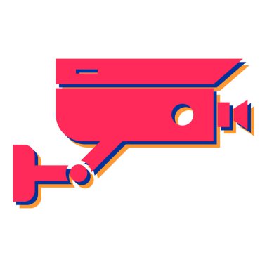 Kapalı devre kamera simgesi. Web tasarımı için video izleme vektör simgelerinin düz çizimi