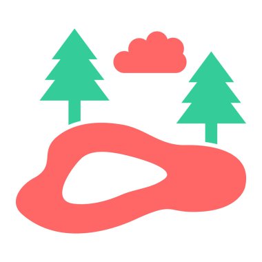 Orman. Web simgesi basit illüstrasyon