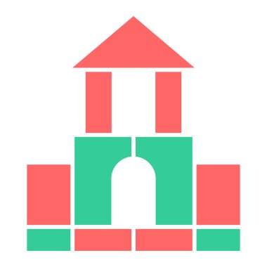 Bina. Web simgesi basit illüstrasyon