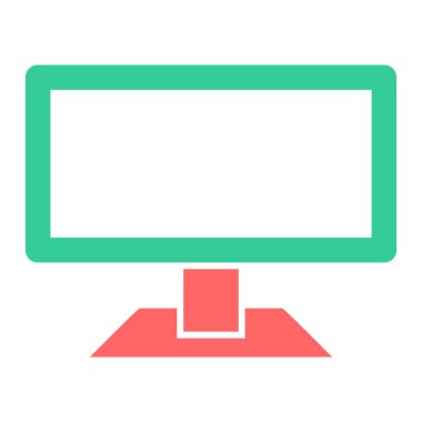 Monitör. Web simgesi basit illüstrasyon