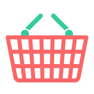Alışveriş arabası ikonu. Web için süpermarket sepeti vektör simgelerinin basit çizimi