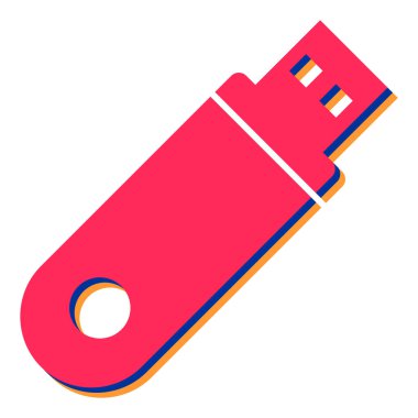 USB flash disk simgesi. vektör illüstrasyonu
