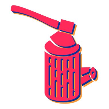 Yangın söndürme ikonu. Beyaz arkaplanda izole edilmiş web tasarımı için kırmızı gaz vektör simgelerinin izometriği