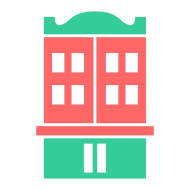 Bina. Web simgesi basit illüstrasyon