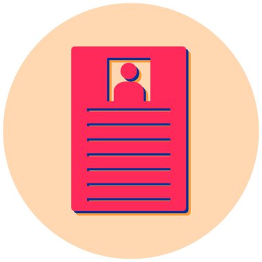 cv düz simge, vektör illüstrasyonu