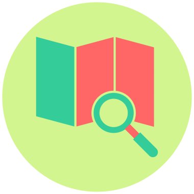 Harita Araması. Web simgesi basit illüstrasyon