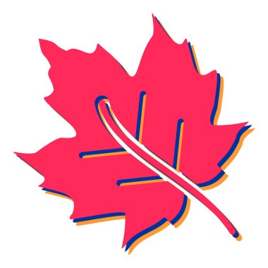 Kırmızı ve turuncu akçaağaç yaprağının vektör çizimi