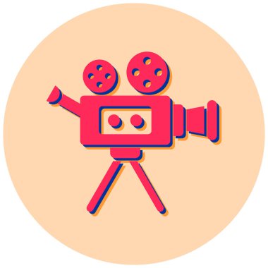 Video kamera. Web simgesi basit illüstrasyon