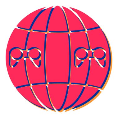 Kırmızı küreli bir küre. vektör illüstrasyonu