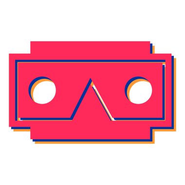 Teyp kasedi simgesi. Web tasarımı için retro radyo vektör simgelerinin düz çizimi