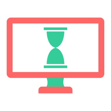 Kum saati. Web simgesi basit illüstrasyon